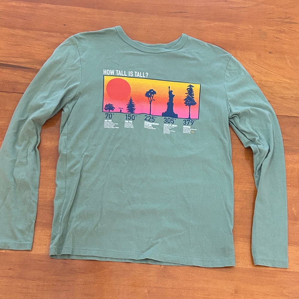 Gap Organic Cotton Long Sleeve Graphic Tee Boys Size XXL